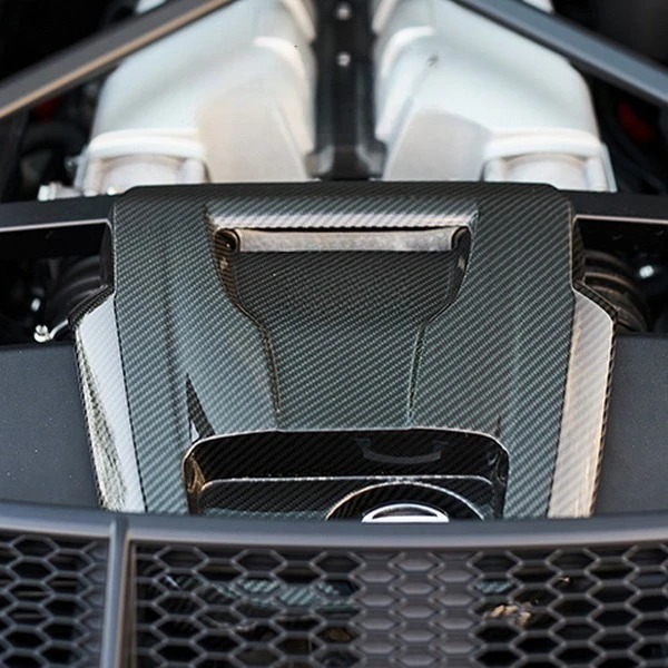 Trade Assurance Dry Carbon Fiber Engine Cover interior Trim For 2016-2018 R8 Coupe & Spyder V10 & V10 Plus Coupe